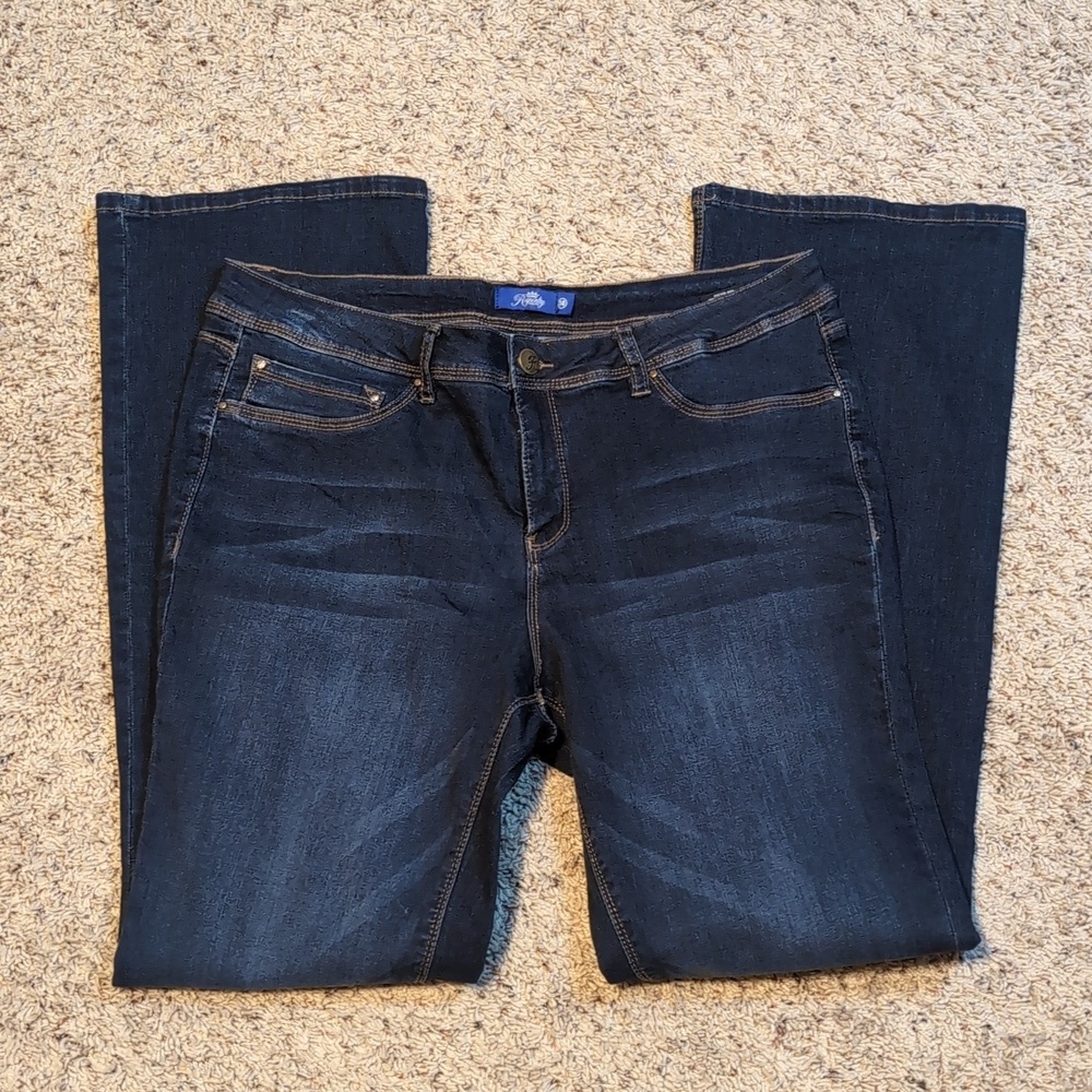 ROYALTY BY YMI STRETCH Boot cut JEANS Bling Pockets Sz 14